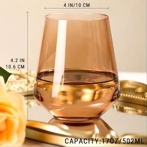 Copa de Vino Corta Tipo Globo, Cristal Soplado a Mano, Cristalería de Color, Clásica, 502 ml, Ecológica, para Bodas, Cumpleaños, Día de la Madre - Product Image 6