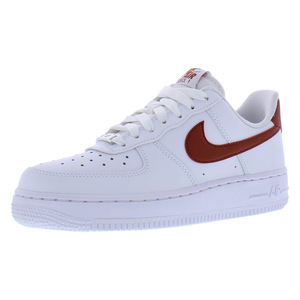 Nike รองเท้าผู้หญิงสำหรับ Air Force 1 '07, รองเท้าหรูหราย้อนยุคสีส้มสีขาวทนทานมีคุณสมบัติเพิ่มความสูงตาข่ายระบายอากาศได้ - Product Image 1