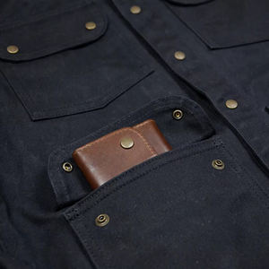 Custom Logo Winter Design covered button 100% Cotton <b>Canvas</b> <b>Jacket</b> work wear Men's <b>Jackets</b> - Product Image 3