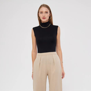 Col roulé sans manches Viscose Body Slim Fit décontracté Relax et élégant sous-vêtement avec fonction anti-boulochage - Product Image 1