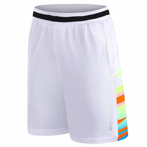 HASH INTERNATIONAL Men's White Quick Dry Sport Shorts With Colorful Side Stripe Elastic Waist Knitted Polyester <b>Running</b> Jogging - Product Image 3