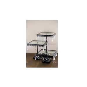 Support à gâteaux classique en métal et verre à 3 niveaux de haute qualité, écologique, durable, attrayant, fait à la main en Inde pour les cupcakes et les pâtisseries - Product Image 1