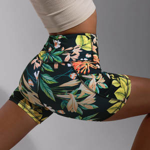 Pantalones cortos deportivos de Yoga para mujer, pantalones cortos de cintura alta con cordón para glúteos de melocotón, pantalones cortos deportivos de secado rápido para correr al aire libre - Product Image 4