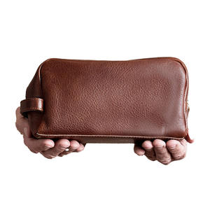 <b>Large</b> Capacity Convenient Foldable Genuine Leather Makeup <b>Bag</b> Fashion <b>Cosmetic</b> Case with Zipper Closure - Product Image 5