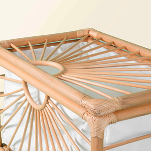 Coffre de rangement en rotin tissé à la main blanchisserie rustique grande boîte coffre de rangement en rotin naturel pour chambre d'enfant ou panier organisateur de pépinière - Product Image 2