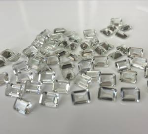 Natural Green Amethyst Octagon Cut 6x8mm Faceted - Loose Green Amethyst Top Quality - Product Image 2