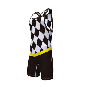 เสื้อมวยปล้ำโพลีเอสเตอร์ผ้าสแปนเด็กซ์พิมพ์ซับลิเมชันออกแบบโลโก้ได้ตามต้องการ - Product Image 6