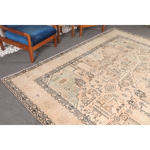 Tapis turc surdimensionné 10x12,4 pi (304x378 cm), tapis géométrique beige vintage - Product Image 2
