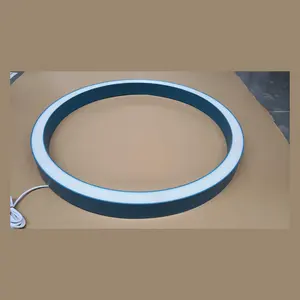 LN LED Dimmable LED Curved Ceiling Light with Circles Modern Wavy Design Upscale Office Commercial Lighting