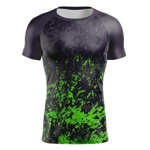 Wholesale <b>Bjj</b> <b>Rash</b> <b>Guard</b> Shirt Sublimation Performance Mma Running Swimming Gym Training Short Sleeves Compression Shirt - Product Image 1