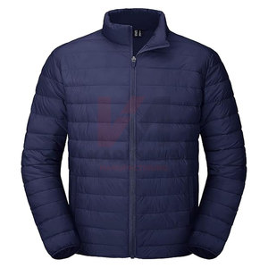 Chaqueta acolchada ligera para hombre con logotipo personalizado, abrigo aislante resistente al agua con cuello levantado y cremallera completa, embalaje fácil - Product Image 1