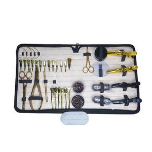 Kit d'outils d'extension de cheveux de qualité supérieure scellant de trame pince protecteur bouclier pinces de sectionnement ciseaux avec étui en cuir noir - Product Image 4