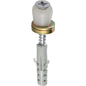 Galvanized Steel Guide Roller 358 D with Yellow <b>Plastic</b> Roller for <b>Hooks</b> & Rails - Product Image 1