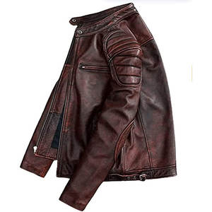 Veste en cuir et laine pour homme, tricotée, décontractée, avec fermeture éclair et capuche amovible, directement de l'usine - Product Image 6