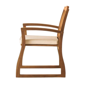 Salon et salle à manger en teck massif à une place d'apparence moderne avec accoudoir chaise de salle à manger en bois de meilleure qualité - Product Image 1