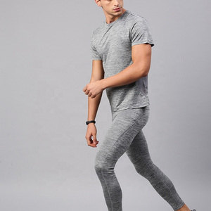 Camisetas de fitness para hombre, camisas de diseño personalizado de alta calidad al por mayor, camisetas lisas de secado rápido grises con cuello redondo, servicio OEM - Product Image 4