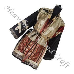 Kimono Vintage de seda KS008 hermoso Vintage Sari corto Vintage seda Sari seda hecho a mano batas de mujer con bolsillos y cinturón OEM - Product Image 2