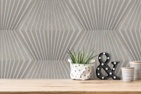 Papel Tapiz Vinílico Moderno Hecho en Alemania, Diseño 3D Plateado y Dorado, No Tejido, Patrón Damasco, Resistente a la Abrasión y a la Luz, 10,05x0,53m