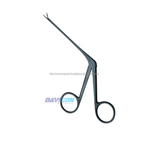 Micro pinces auriculaires droites en acier inoxydable de haute qualité, Instruments chirurgicaux orl dentelés à revêtement noir - Product Image 6