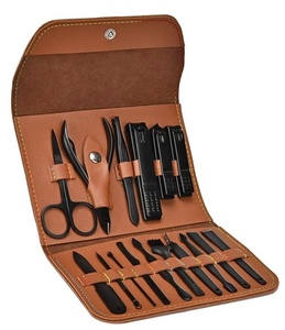 Kit de manucure et pédicure professionnel en acier inoxydable, tous les outils en un, durable, luxueux, portable, étui en cuir PU, adultes, OEM personnalisé - Product Image 3