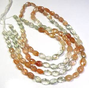 Meilleure qualité 18 "brin couleur naturelle jouer pierre de soleil africaine perles en vrac 8-10mm coupe ovale pierres précieuses à facettes bijoux - Product Image 3