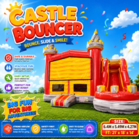 Grand château gonflable avec toboggan, structure de jeu gonflable robuste pour enfants, maison de jeu gonflable pour location d'événements et de fêtes