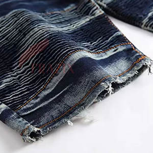 กางเกงยีนส์ขาสั้นสำหรับผู้ชายกางเกงขาสั้นสีทึบออกแบบได้ตามต้องการ - Product Image 4