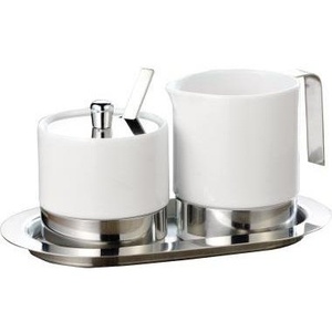 Juego de Azucarera y Cremera Esmeyer ADAM (Aprox.) 20 x 11.5 cm Incl. Tazón para Servir de 0.25 l, Contenedor de Azúcar de 0.2 l con Tapa, Tableta para Servir de 20 Unidades - Product Image 1
