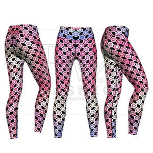 Leggings de cintura media de algodón 100% para mujer, ropa de Fitness de punto transpirable, impresión Digital, sublimación, etiquetas privadas, suave y colorida - Product Image 1