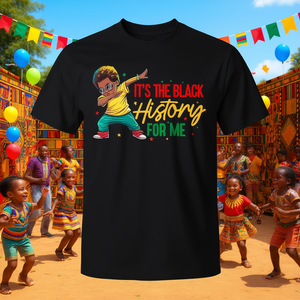 T-shirt à manches courtes et col rond pour enfants, avec impression numérique, design Dab, pour garçons, célébrant la culture et le patrimoine, pour le mois de la histoire des noirs - Product Image 3