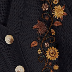 Cárdigan de Punto de Alta Calidad con Bordado, Diseño Personalizado, Tela Suave, Botones al Frente, Ropa Casual de Invierno, Transpirable - Product Image 4