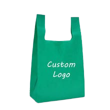 Sac d'épicerie de T-shirt non tissé réutilisable éco-chic de luxe Promotion de supermarché de shopping sur mesure imprimée de logo personnalisé recyclable - Product Image 5