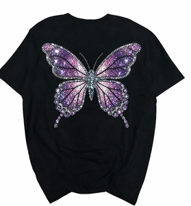 เสื้อยืดแฟชั่นใหม่สุดฮอตสำหรับผู้หญิง ฤดูร้อน สไตล์สปอร์ต ออกแบบโลโก้เองได้ ประดับด้วยคริสตัลวิบวับ ระบายอากาศได้ดี ผลิตจากผ้าฝ้าย 100% - Product Image 6