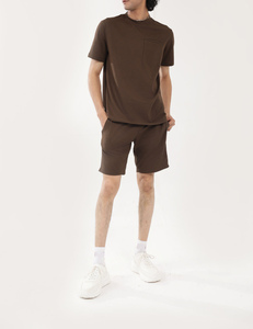 Ensemble été pour homme, jersey en coton 100% lourd 350GSM, respirant, surdimensionné, épaules tombantes, style hip-hop, t-shirt et short - Product Image 4