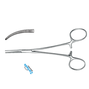 คีมหลอดเลือดแดงสแตนเลสแบบโค้ง1X2ฟันเครื่องมือผ่าตัด6นิ้ว - Product Image 4