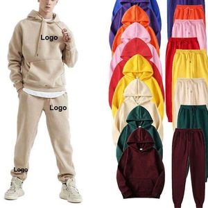 100% Cotton <b>Men</b> Tracksuit Custom Sweatsuit <b>Jogger</b> Set Private Label Blank Track Jogging Sweat Suit <b>Men</b> Sweatpants and Hoodie Set - Product Image 1