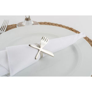 Ensemble De 4 Rond De Serviette Décoratif De Cuisine Fournitures De Restaurant Argent Pour Couteau Style À La Main Serviette Anneaux Porte-Mouchoirs - Product Image 1