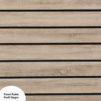 Panneaux de mur à lattes en chêne Cambrigh renforcés de 19 mm, inserts en aluminium noir de 1,2 mm, 1200x2440 mm, fabriqués en Espagne, catégorie de produit : panneaux d'affichage