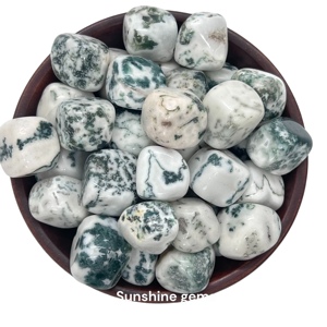 Piedras caídas de ágata de árbol Natural al por mayor, cristales de Feng Shui tallados curativos Reiki para decoración del hogar para uso de recuerdo - Product Image 1