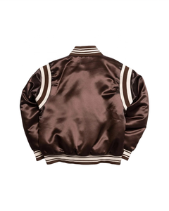 Veste bomber pour homme en toile de polyester satiné 100% de haute qualité avec logo personnalisé en gros - Product Image 3