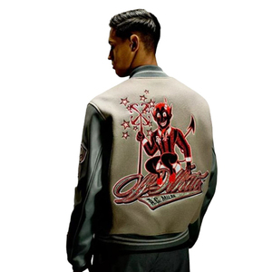 2024 Vintage blanc personnalisé plaine Chenille hommes rétro Baseball Letterman Varsity veste haute qualité polaire Style décontracté brut - Product Image 4