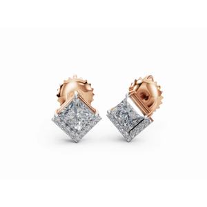 ต่างหูเพชรทรงเจ้าหญิงมารี เดอ คลีฟส์ ทอง 9 กะรัต พรีเมียม เครื่องประดับเพชรเลี้ยงในห้องปฏิบัติการ ขายส่ง B2B ผู้ผลิต OEM สำหรับส่งออก - Product Image 4