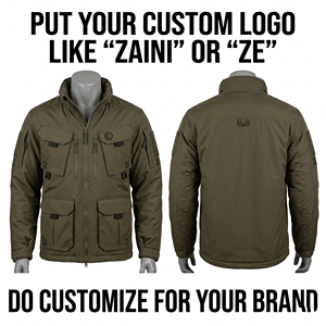 Veste à capuche multi-panneaux ZAINI ZI-033 220g en polyester et élasthanne, softshell, écologique, coupe-vent, respirante, durable, vert olive - Product Image 1