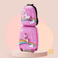 Valise à roulettes pour enfants de 18 pouces, motif dessin animé, en ABS+PC, design personnalisé, avec serrure, impression 3D, bagage cabine, vente en gros