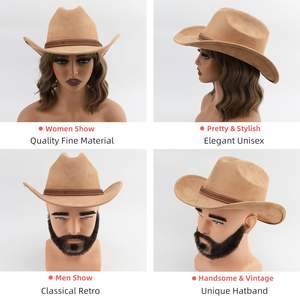 Sombrero de Vaquero Occidental Camel, Unisex, Casual, Ajustable, Ala Corta y Ancha, para Playa, GK Leather Industries - Product Image 5