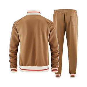 Conjunto deportivo completo para hombre, chaqueta con cremallera de poliéster y pantalones, ropa deportiva informal para entrenamiento atlético - Product Image 3