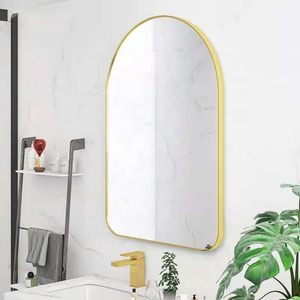Uzair Handicrafts Metal <b>Wall</b> <b>Mirror</b> <b>Gold</b> Plated Simple and Sleek Design <b>Wall</b> <b>Mirror</b> Spectacular Look From India for Home Decor - Product Image 3