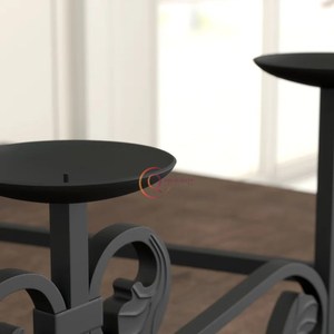 Ligtening Candelabra Fantastic Design Black Metal Candelabra Handmade Tabletop Wedding And Birthday Parties Unique <b>Candle</b> Jar - Product Image 6