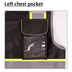 Chaleco DE SEGURIDAD negro Tira de chaqueta Fábrica de seguridad personal Alta visibilidad Trabajo de alta visibilidad Ropa DE TRABAJO DE SEGURIDAD reflectante - Product Image 4