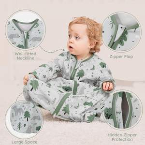 Vêtements de nuit écologiques en coton et bambou pour bébés, tricot à fermeture éclair pour l'été et l'<span class=keywords><strong>hiver</strong></span>, sacs de couchage pour bébés - Product Image 5